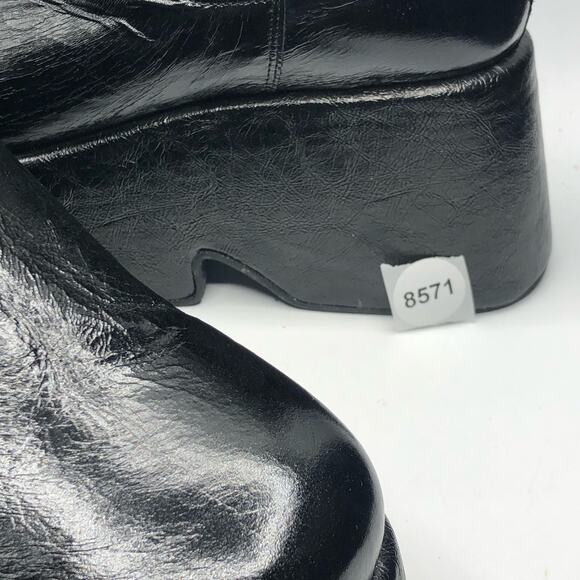 Free People Disco Days Platform Boot Black Crinkled Patent Black EU 41/US 11 NEW - Picture 12 of 12